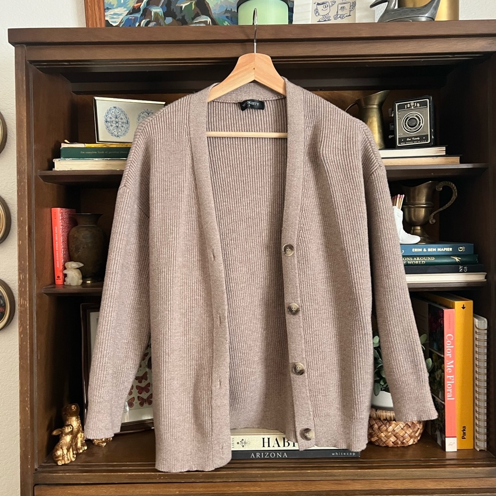 Women’s Taupe Cardigan Sweater